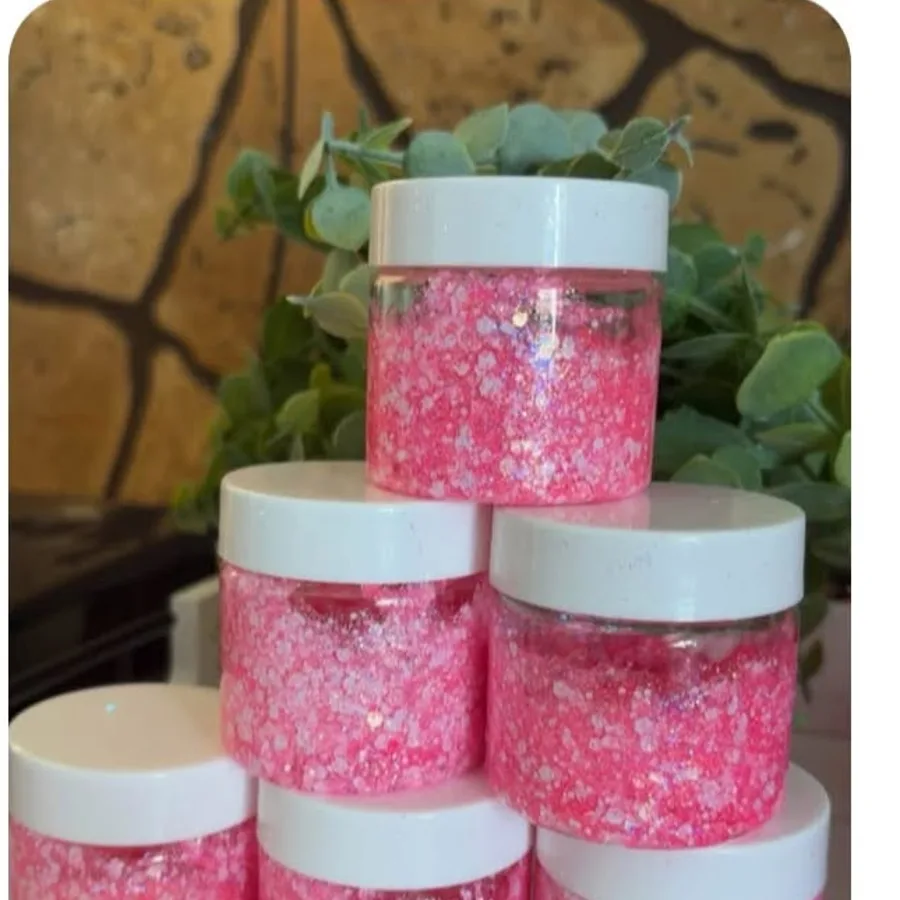 Pink glitter jars